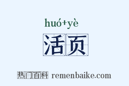 活页是什么意思的图片